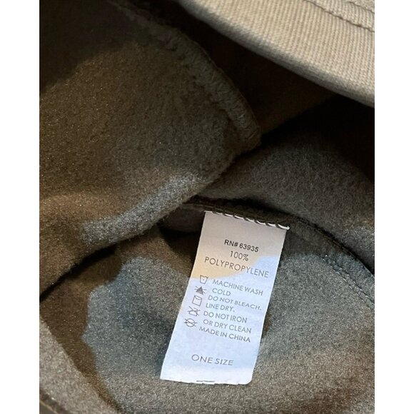 Cold Weather Fleece Open Face Mask Cap Hat Ski Mask Green Beige Lot of 2 New - Picture 5 of 5